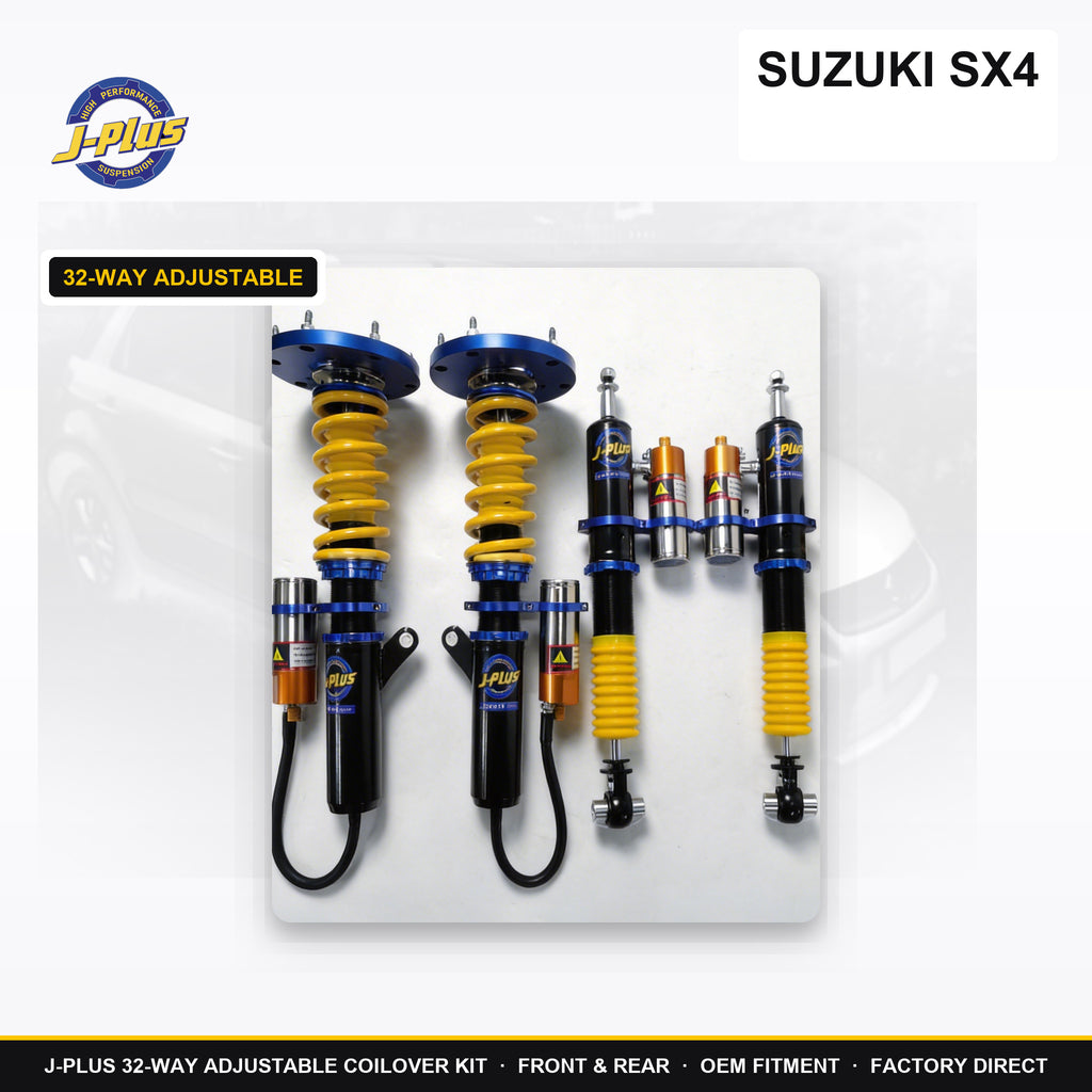 32-Way Adjustable Coilover Kit for Suzuki SX4, Fits Swift KYB Front Rear Struts Lowering Suspension, OEM Custom Colour