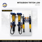 32-Way Adjustable Coilover Kit for Mitsubishi Triton L200 2015-2022 K5T K6T, Fits Mitsubishi Triton 2015-2022 Mitsubishi Pajero Sport Front Rear Struts Lowering Suspension, OEM Custom Colour