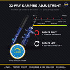 32-Way Adjustable Coilover Kit for Nissan Patrol Y62 2012-2022, Fits Nissan Patrol Y60 Nissan X-Trail Nissan Qashqai Front Rear Struts Lowering Suspension, OEM Custom Colour