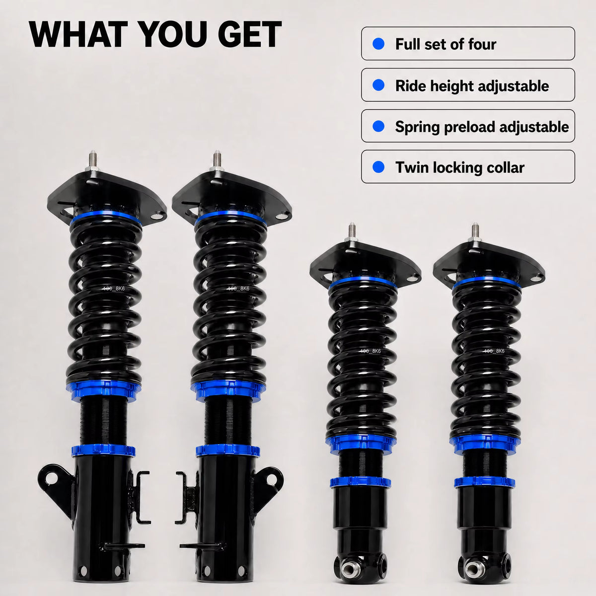 J-PLUS 32-Way Adjustable Shock Absorbers for Toyota GT86 GR86 Front Rear Struts Kit