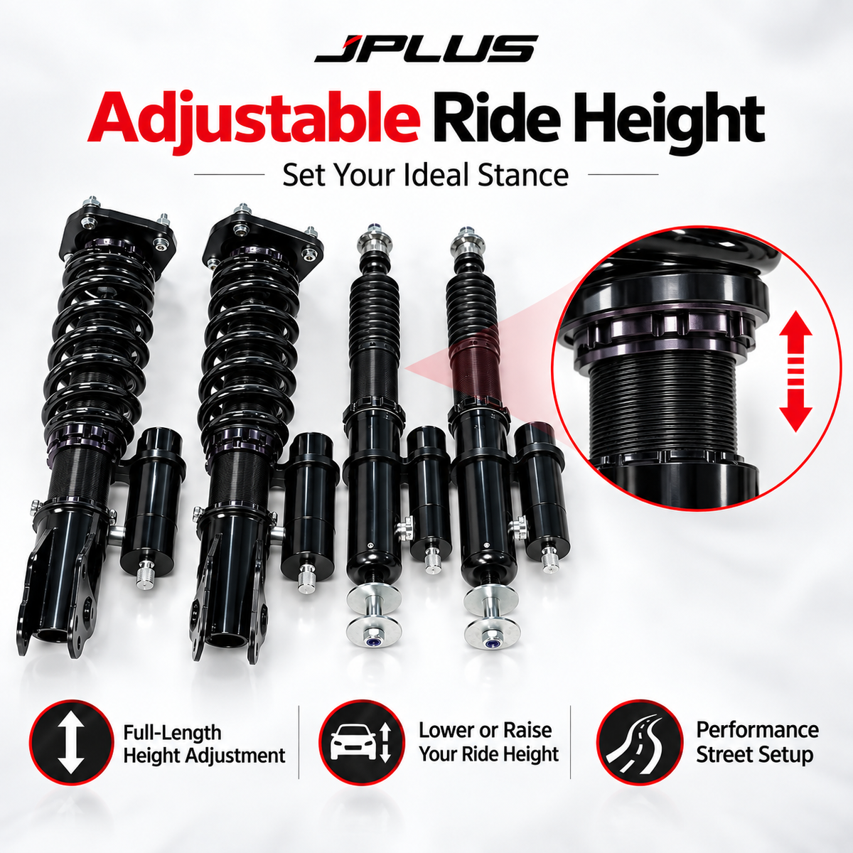 JPLUS 32-Way Adjustable Coilovers for Honda Civic Type R FD2