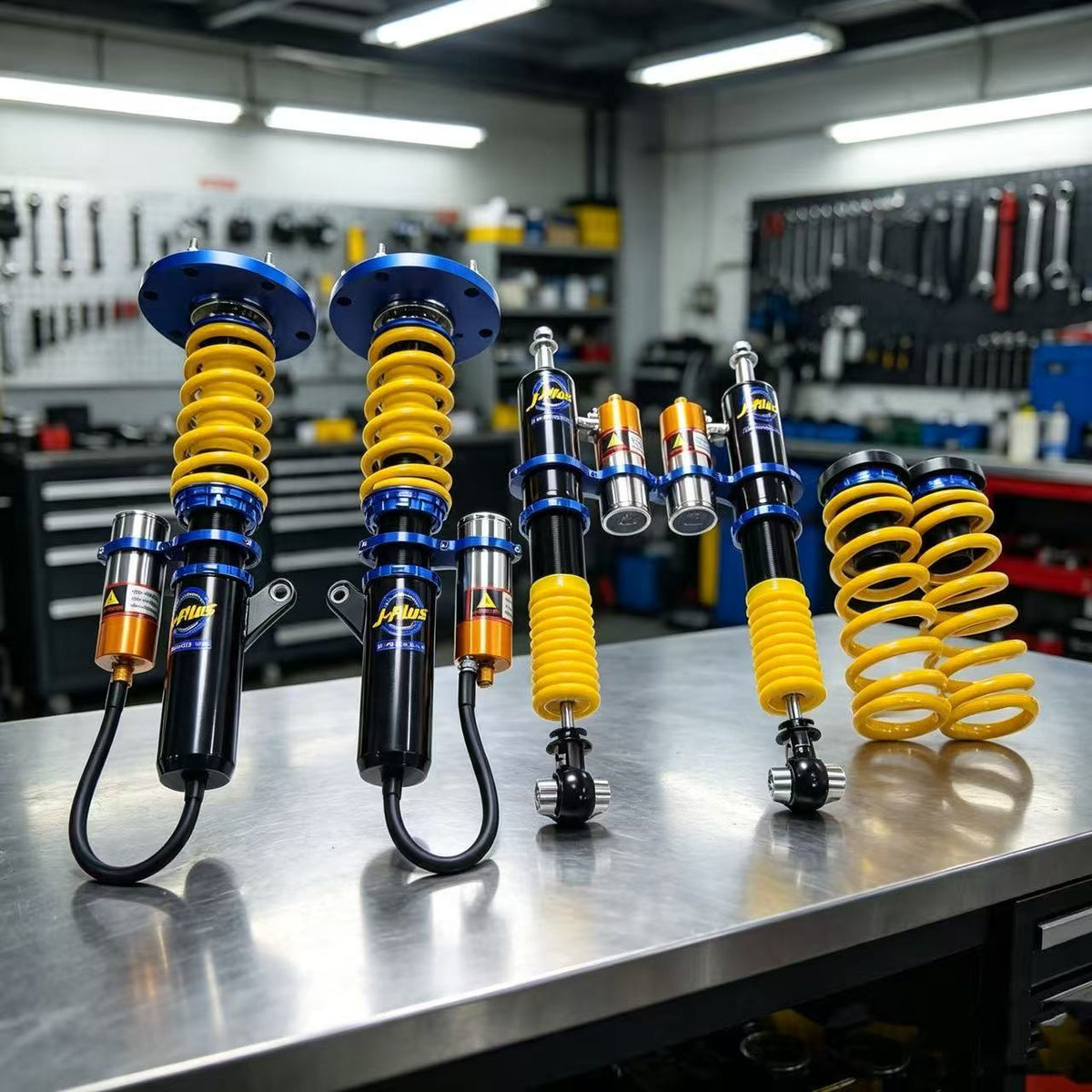 J-PLUS 32-Way Adjustable Shock Absorbers for BMW M4 F82 Front Rear Struts Kit