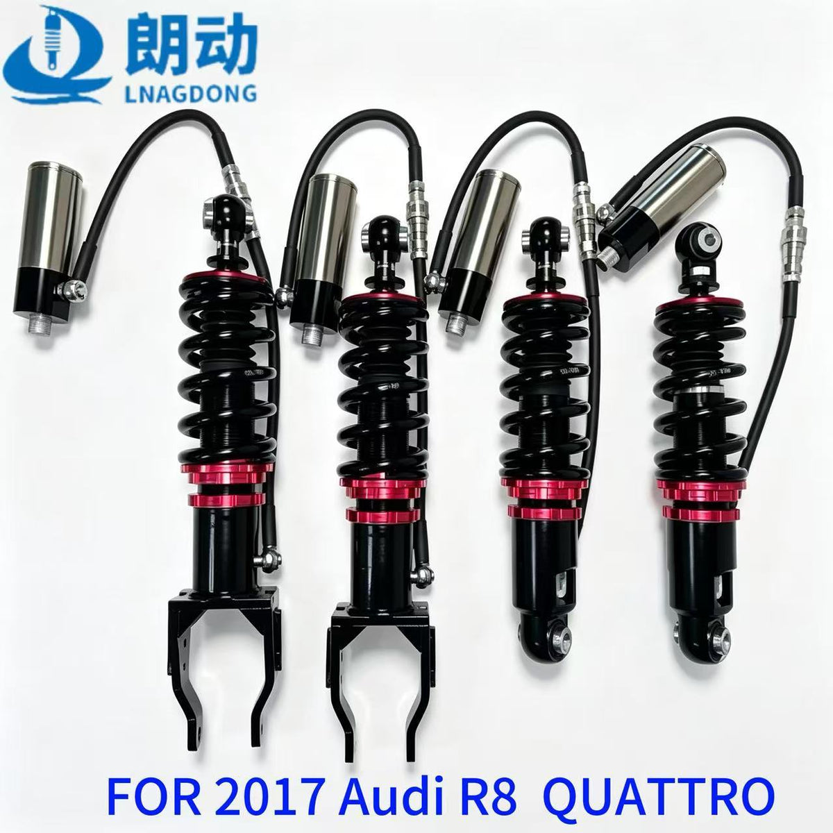 J-PLUS 32-Way Adjustable Shock Absorbers for Audi R8 Front Rear Struts Kit