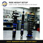 J-PLUS 32-Way Adjustable Shock Absorbers for Porsche Macan S Front Rear Struts Kit