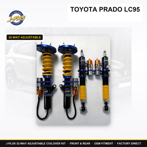 J-PLUS 32-Way Adjustable Coilover Kit - toyota prado lc95